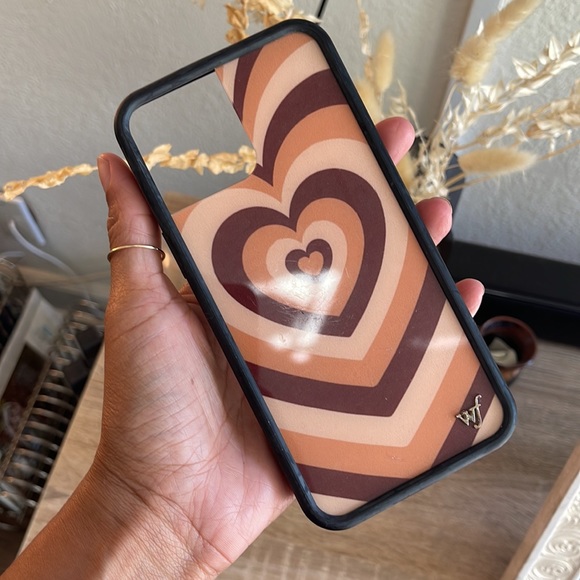 Brown hearts latte wildflower phone case iPhone 12 Pro Max - Picture 2 of 10